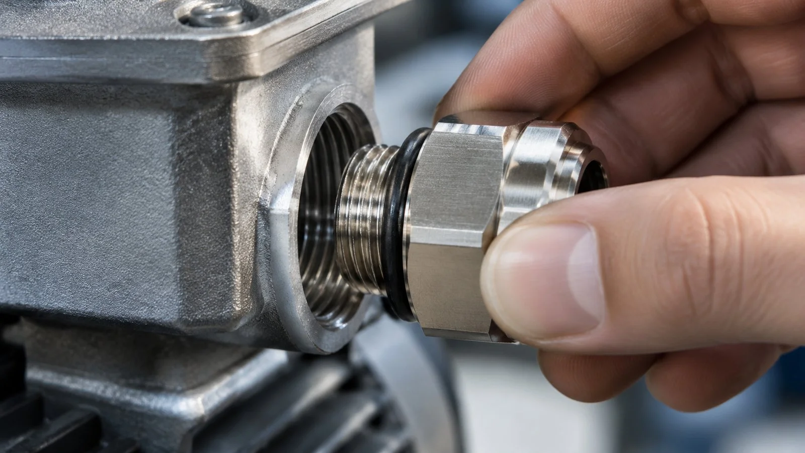 Start the thread by hand and confirm several full turns before a tool touches the casting.
